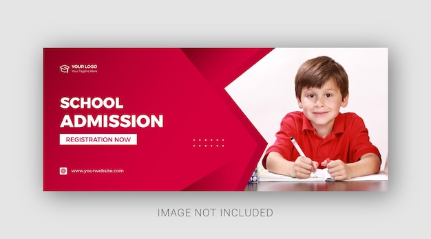 school admission web banner or social media post premium vector