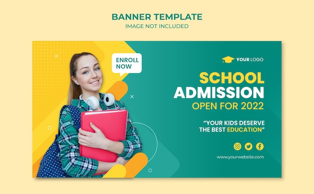 School admission web banner template