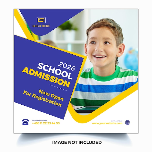 School admission web  social media post template
