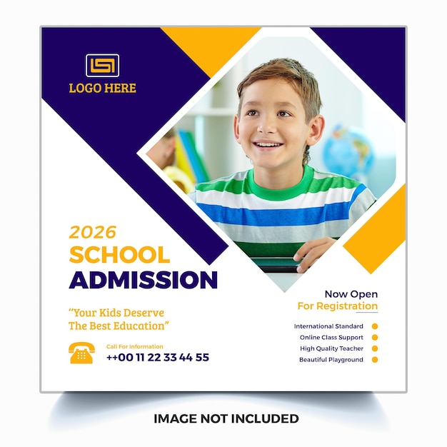 School admission web social media post template