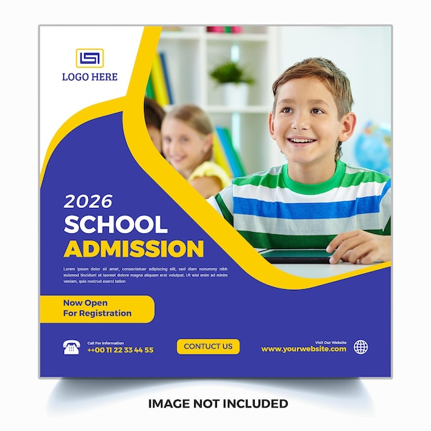 School admission web social media post template