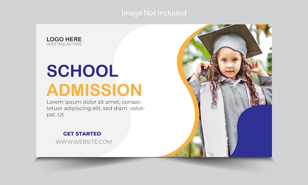 School admission youtube thumbnail design and school admission flyer.