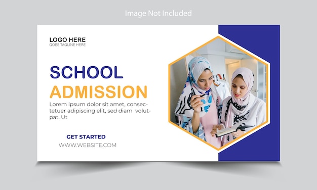 Vector school admission youtube thumbnail design and school admission flyer.