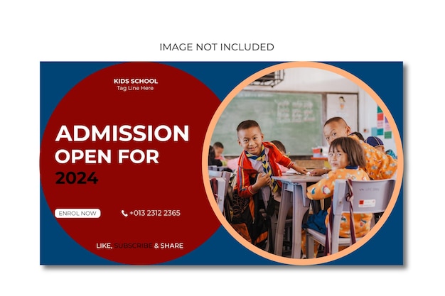 Vector school admission youtube thumbnail design