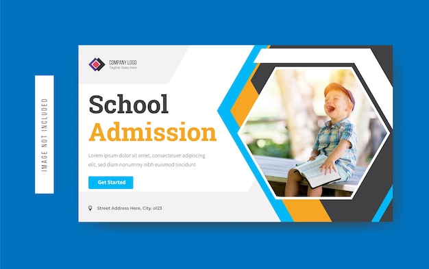 School admission youtube thumbnail template design premium vector