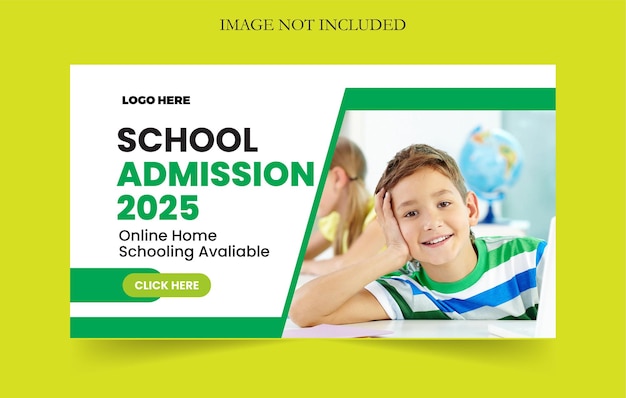 School admission  youtube thumbnail template