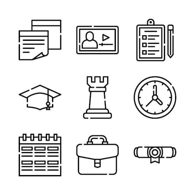 学校と教育の線のアイコンを設定します。