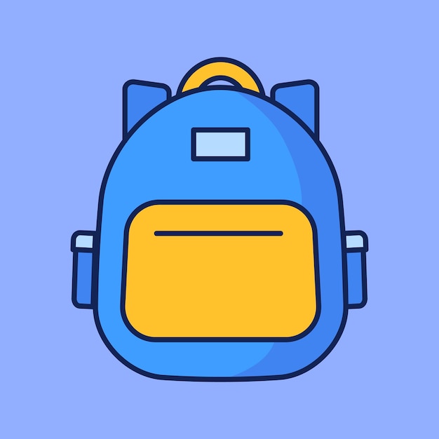 School backpack cartoon icon vector illustration Education icon concept illustration