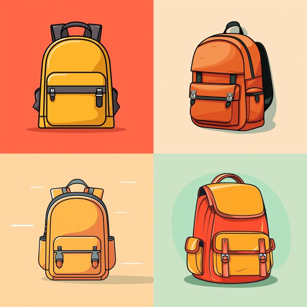 School Backpack Map Pencil And Rulers Sketch Stock Illustration - Download  Image Now - 2015, Backpack, Bag - iStock