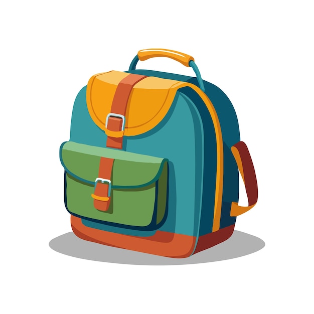 school backpack for s flat style vector clipart illustration isolated on white backgroun