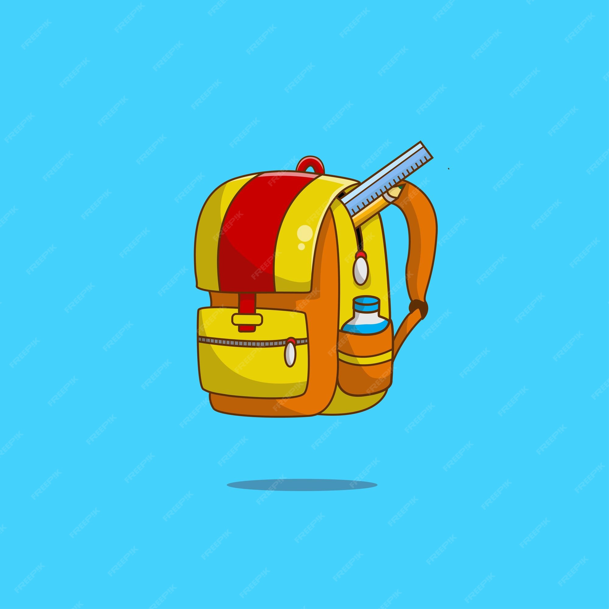 Premium Vector  This cartoon clipart shows a school bag illustration