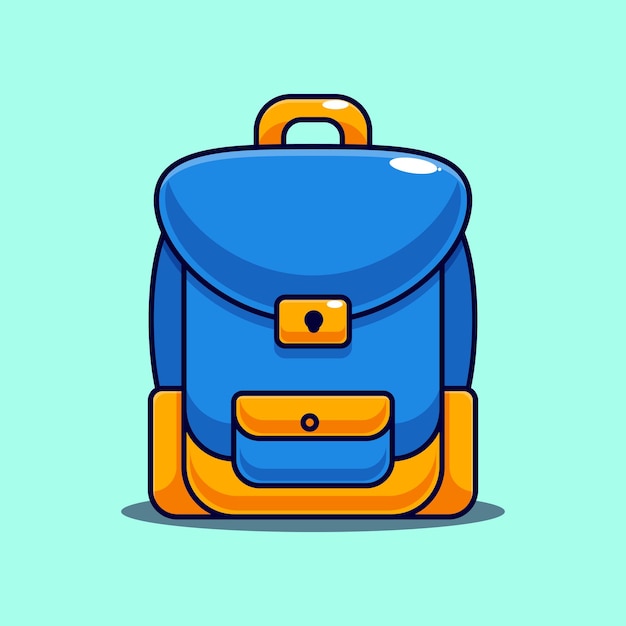 школьная сумка мультфильм векторная иллюстрация