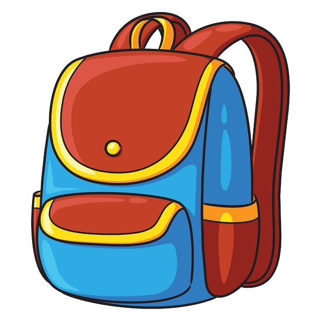 Vector school bag cartoon.