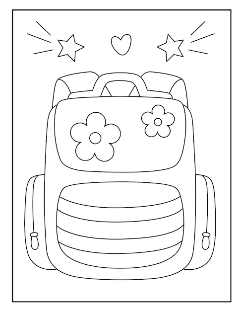 School bag coloring pages for kids