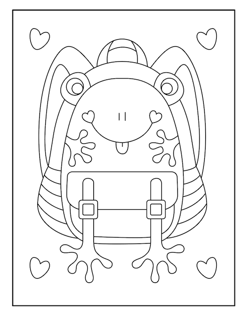 School bag coloring pages for kids