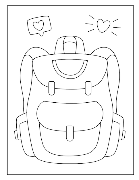 School bag coloring pages for kids