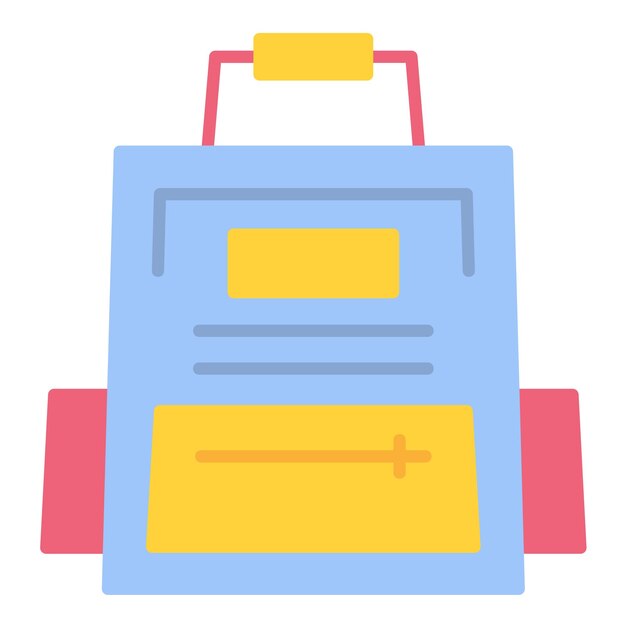 School Bag Flat Illustration