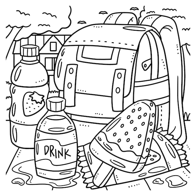 School Bag Isolated Coloring Page for Kids