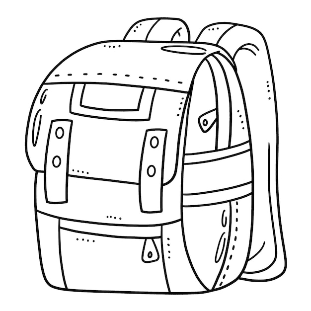 School Bag Isolated Coloring Page for Kids