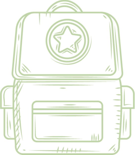 Vector school bag lineart