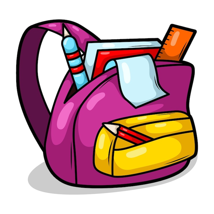 Vector school bag with school supplies illustration
