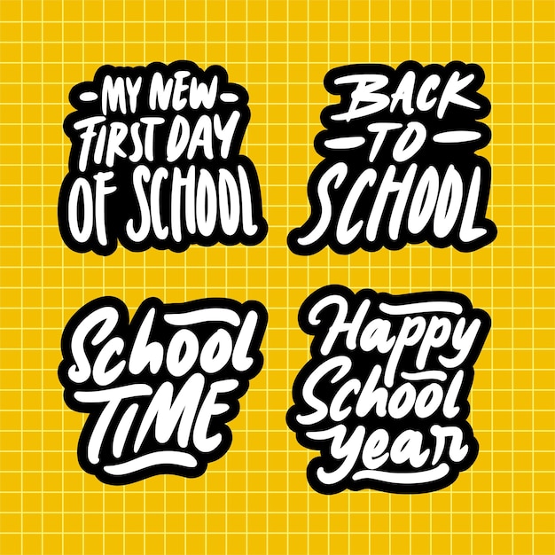 school belettering stickers set