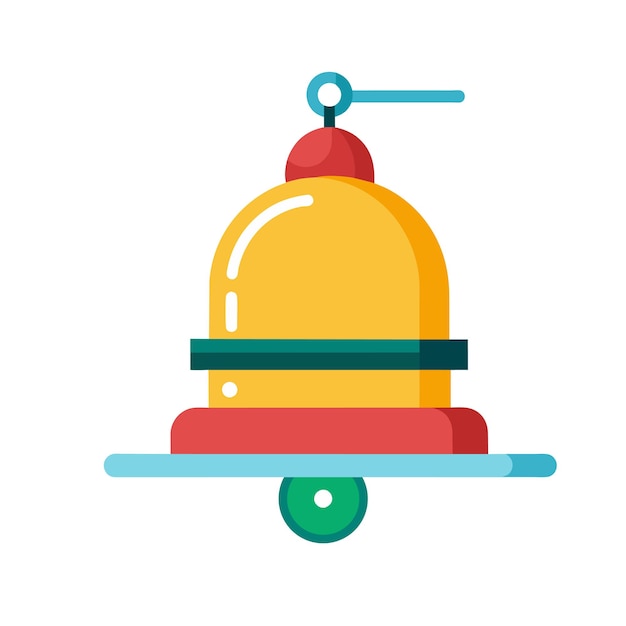 Vector school bell minimal flat vector illustration