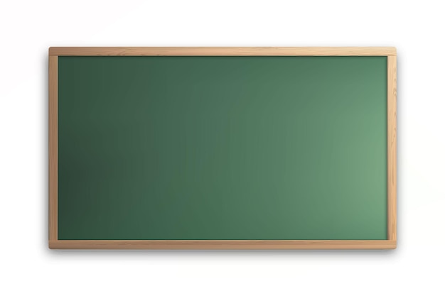 Vector school blackboard with wooden frame chalkboard isolated on classroom wall background