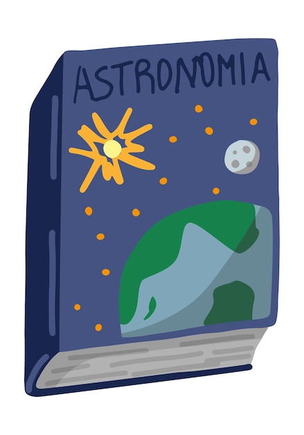 School boek doodle astronomie leerboek voor onderwijs Cartoon stijl illustraties Vector illustratie geïsoleerd op een witte background