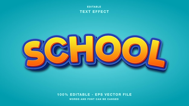 School bold 3d editable text effect