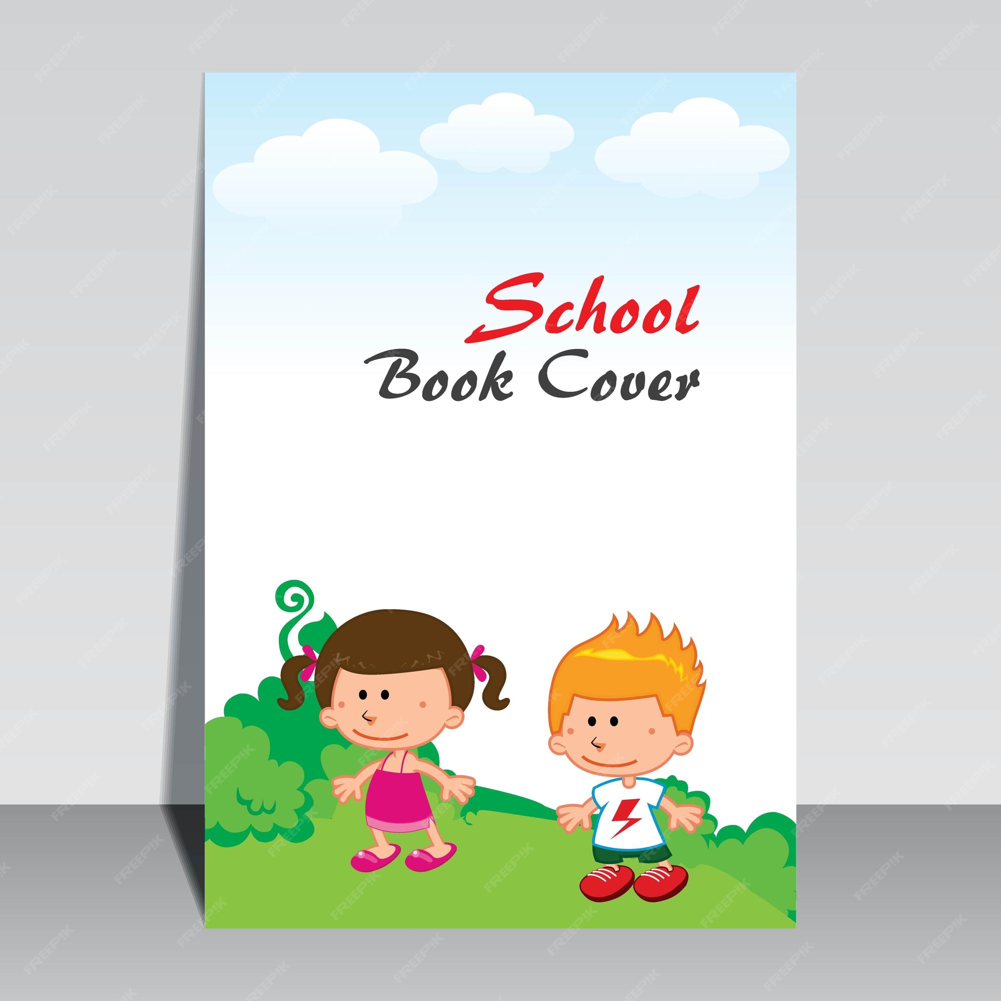 Premium Vector | School book cover design. cartoon background with vector cartoon character template for kids. Premium Vector | School book cover design. cartoon background with vector cartoon character template for kids.