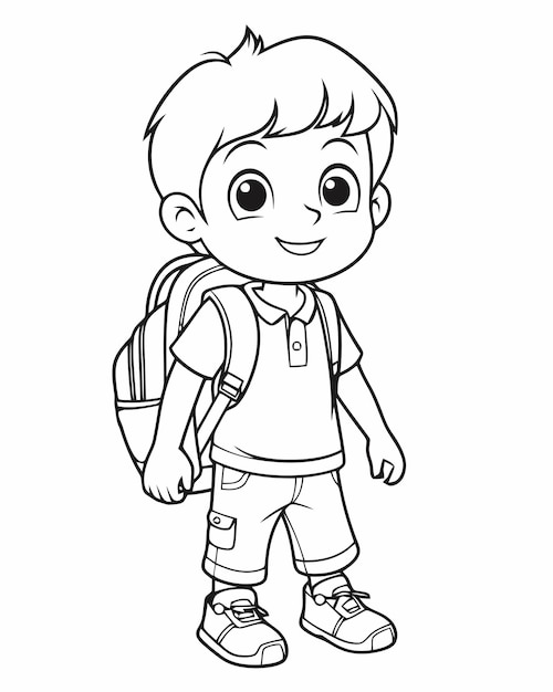 school boy coloring page