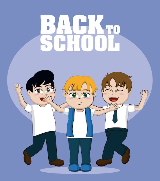 School boys friends cartoons 