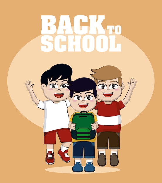 School boys friends cartoons