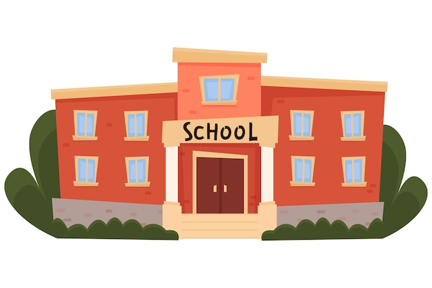 Vector school. the building of an educational institution