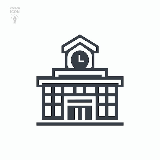 School building icon Education concept