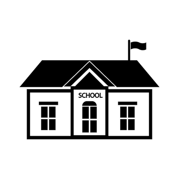 School building icon logo vector design template