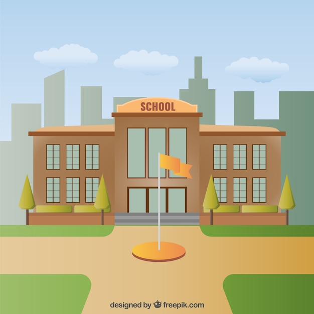 School building illustration