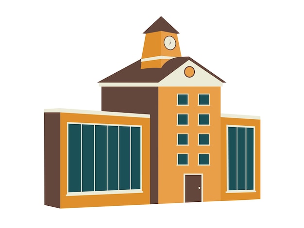 Vector school building illustration