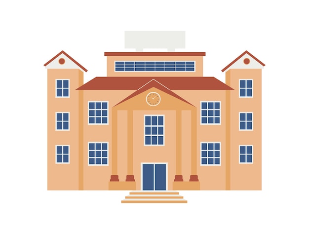 Vector school building illustration