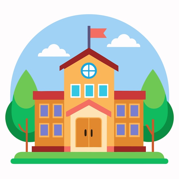 学校の建物のベクトルイラスト