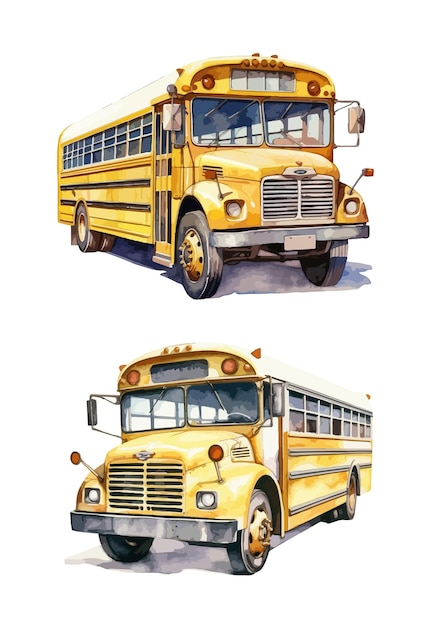 School bus clipart isolated vector illustration