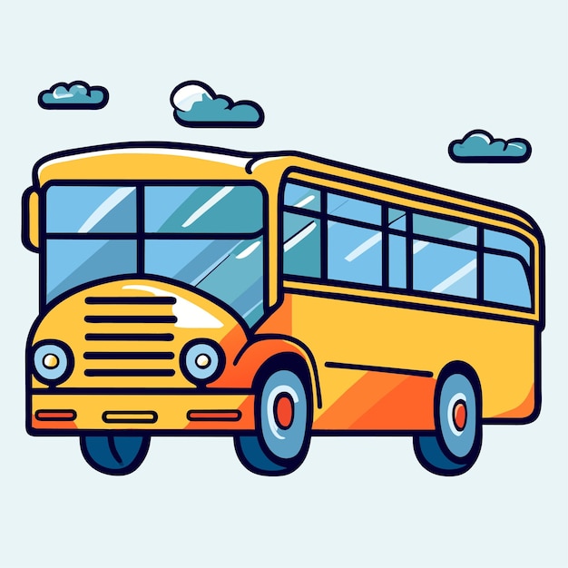 school bus doodle vector illustration