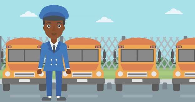 School bus driver vector illustration.