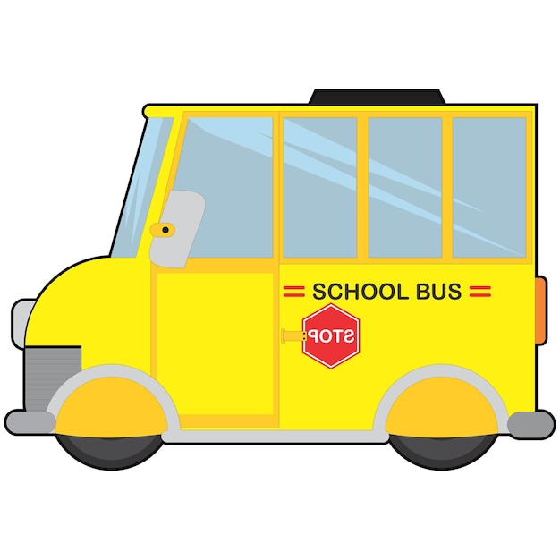School Bus Flat Design
