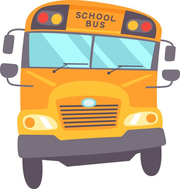 Vector school bus front