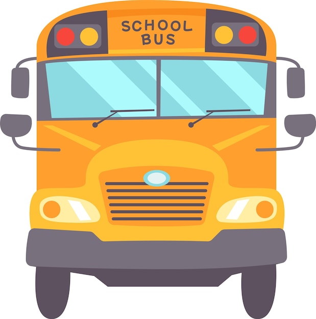 Vector school bus front