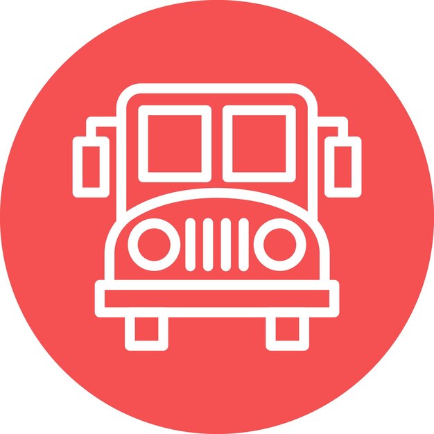 Vector school bus icon style