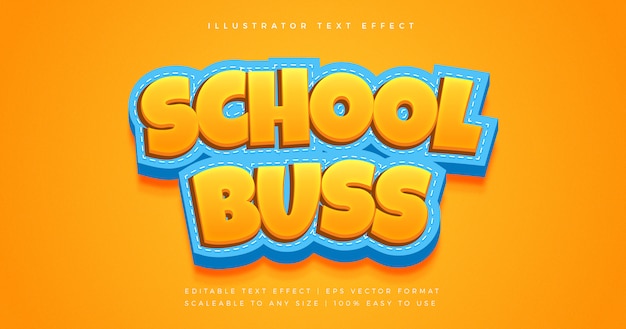 School Bus Playful Text Style Font Effect