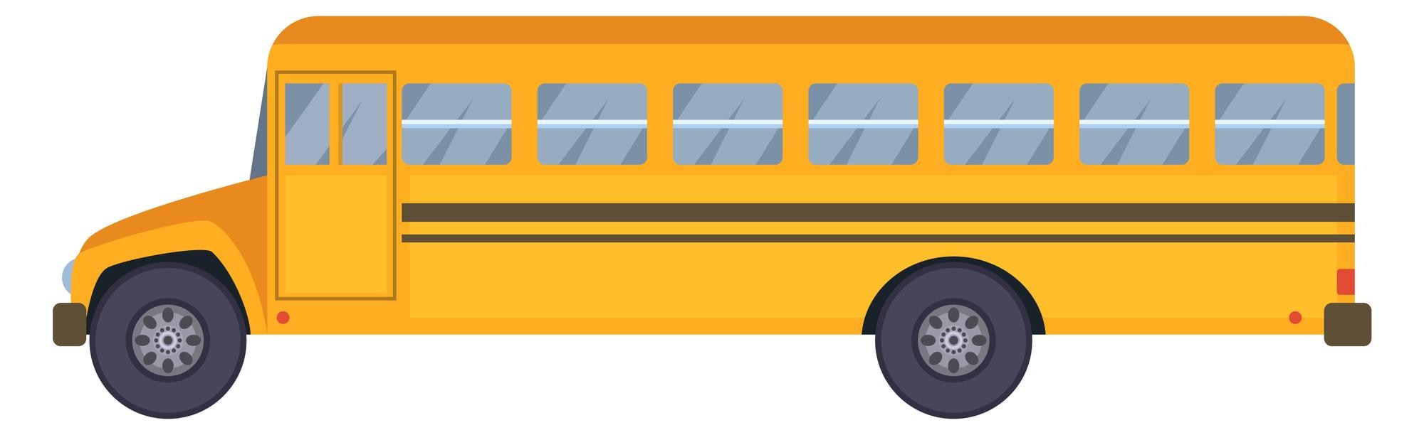 Premium Vector | School bus side view cartoon yellow transport Premium Vector | School bus side view cartoon yellow transport